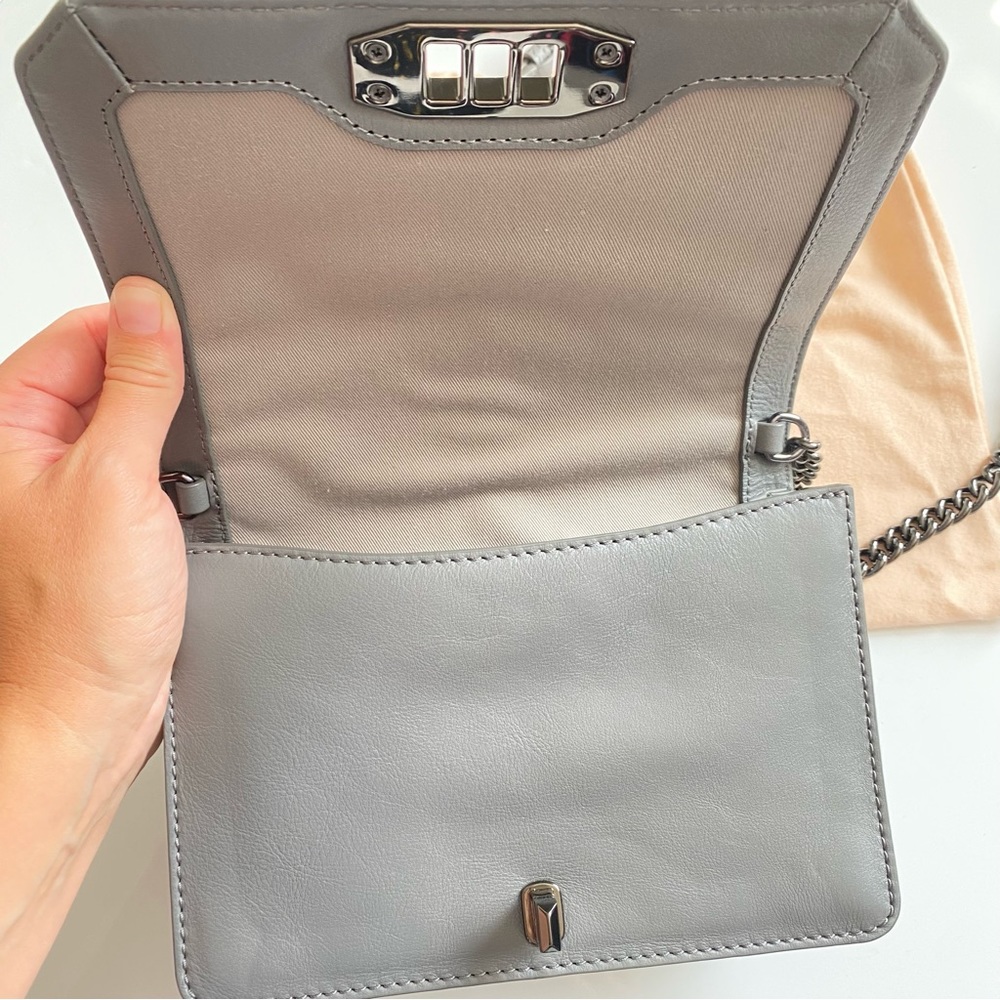 Rebecca Minkoff Leather Embroidered Crossbody Bag in Grey - Picture 6 of 12